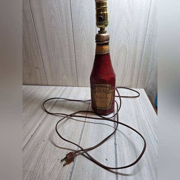 Vtg Heinz Tomato Ketchup Bottle Table Lamp 14" Bar Lamp Dining Rare - Picture 11 of 14